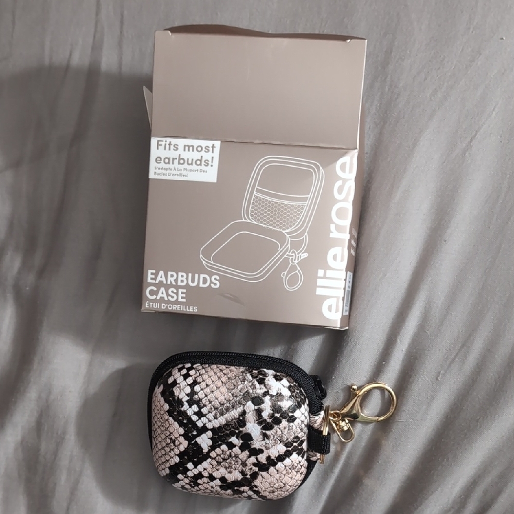 Ellie Rose Snake Print Earbuds Case